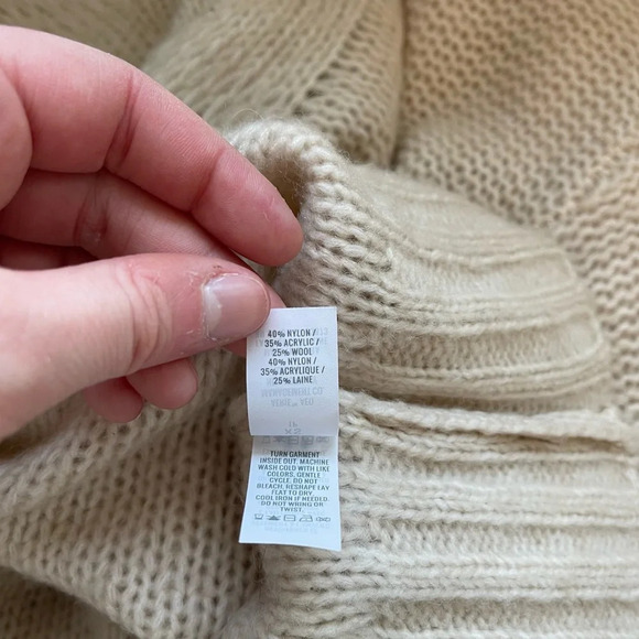 Aerie Cream Soft Chunky Knit Oversized Pullover Sweater Xsmall Women’s - Picture 10 of 11